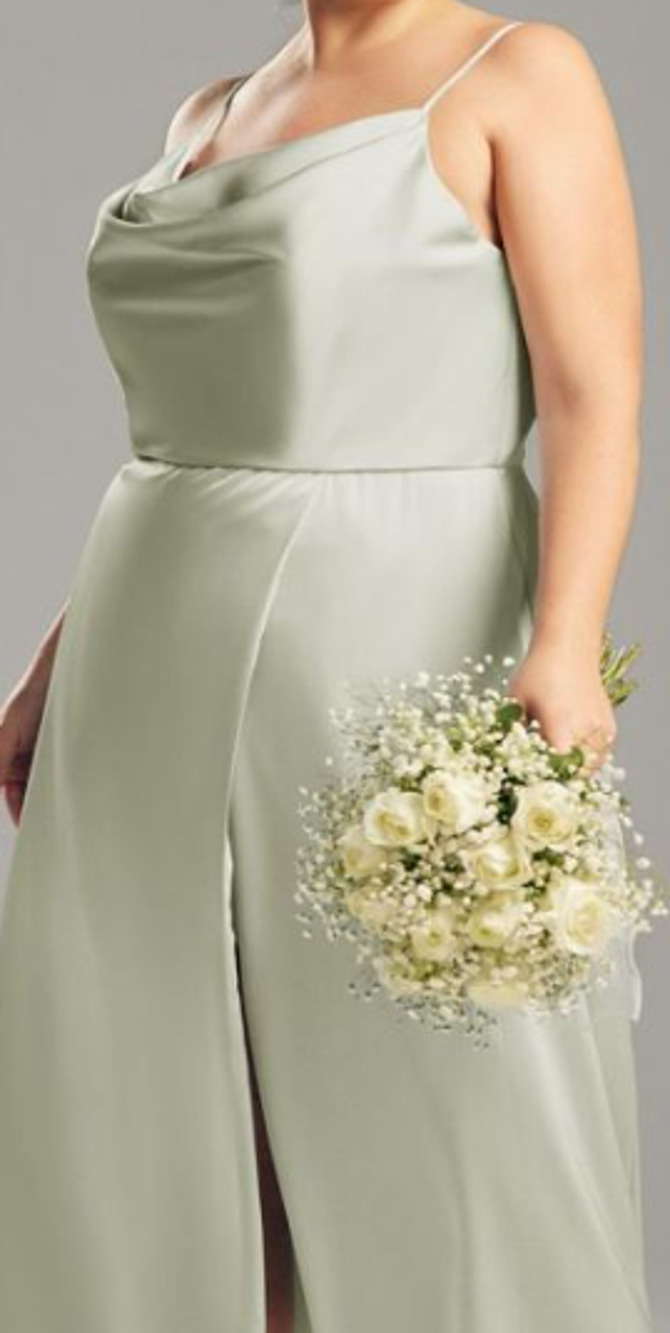 AW BRIDAL SZ 0 XS sage green Renee bridesmaid formal party midi dress NEW b24